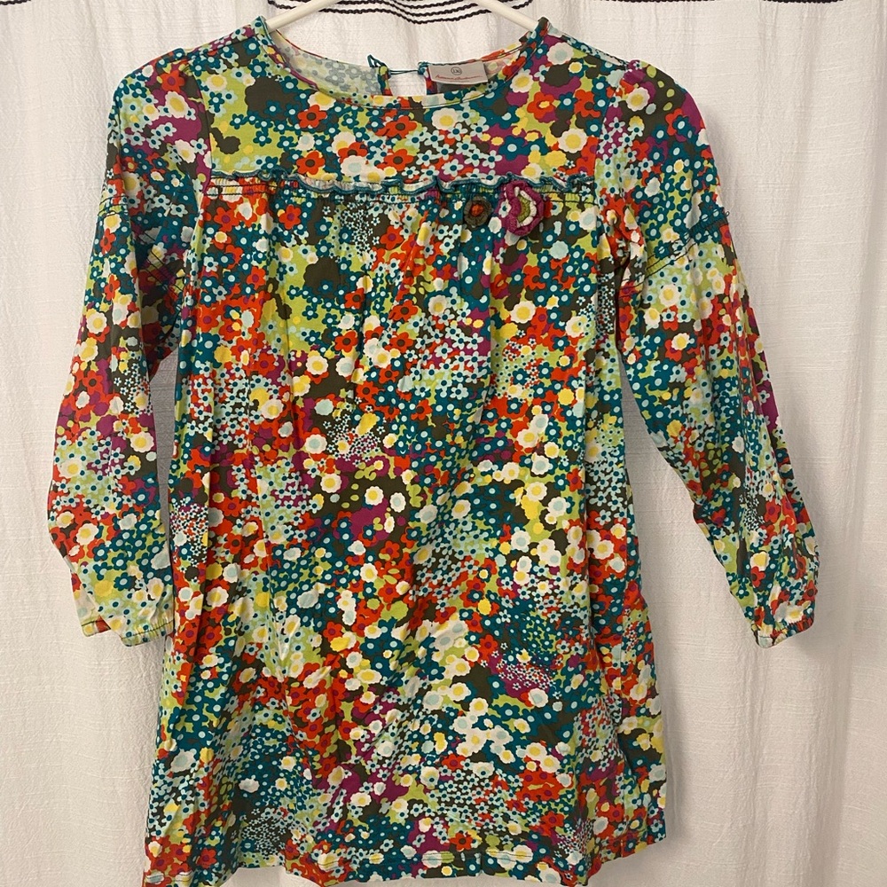 Hanna Andersen Blue Floral Bishop Sleeve Midi Dress